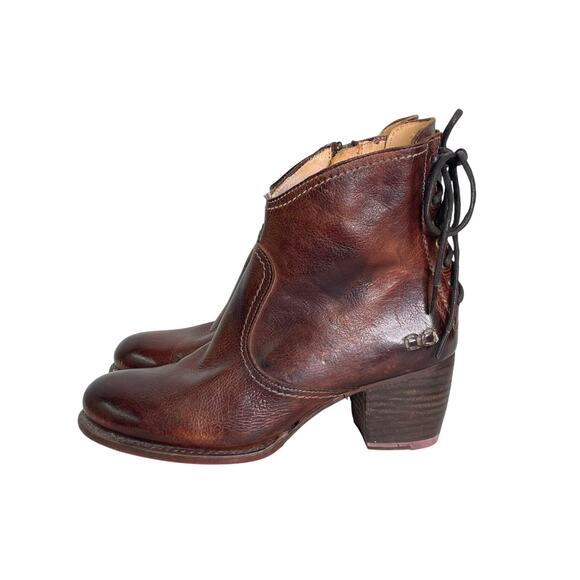 Bed Stu x Sundance Xena Starry Night Brown Leather Lace Back Ankle Bootie Sz 8.5 - Picture 6 of 11